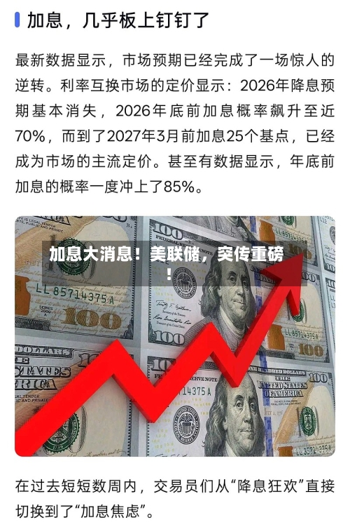 加息大消息！美联储，突传重磅！-第2张图片