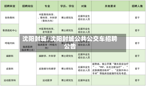沈阳封城/沈阳封城公共公交车招聘公告-第3张图片