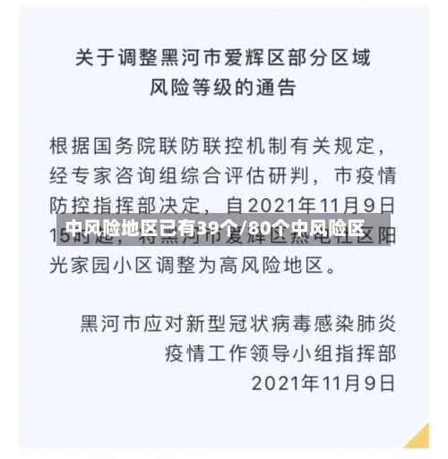 中风险地区已有39个/80个中风险区