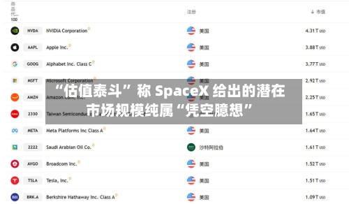 “估值泰斗	” 称 SpaceX 给出的潜在市场规模纯属“凭空臆想”-第2张图片