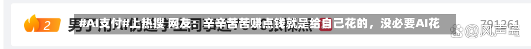 #AI支付#上热搜 网友：辛辛苦苦赚点钱就是给自己花的，没必要AI花-第3张图片