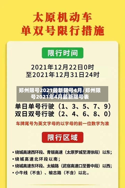 郑州限号2021最新限号4月/郑州限号2021年4月最新限号表-第2张图片