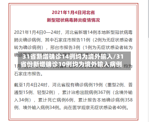 31省新增确诊14例均为境外输入/31省份新增确诊10例均为境外输入病例-第2张图片
