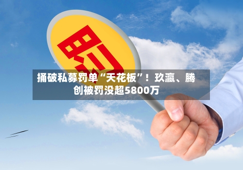 捅破私募罚单“天花板”！玖瀛	、腾创被罚没超5800万-第2张图片