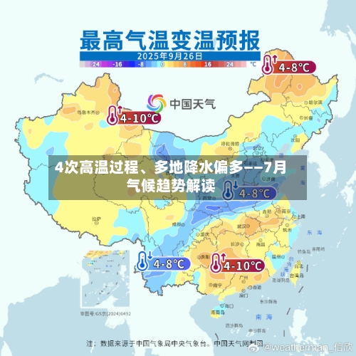 4次高温过程	、多地降水偏多——7月气候趋势解读-第2张图片