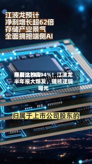 净利比较高预增达74394%！江波龙半年报大爆发，硬核逻辑曝光-第3张图片