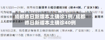 成都昨日新增本土确诊1例/成都昨日新增本土确诊40例