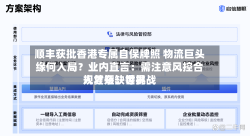 顺丰获批香港专属自保牌照 物流巨头缘何入局？业内直言：需注意风控合规复杂、世界人才短缺等挑战-第3张图片