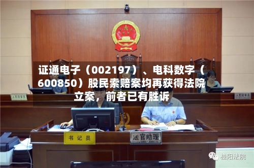 证通电子（002197）、电科数字（600850）股民索赔案均再获得法院立案，前者已有胜诉-第3张图片