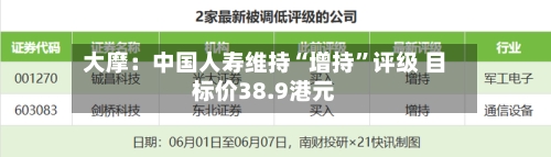 大摩：中国人寿维持“增持	”评级 目标价38.9港元-第2张图片