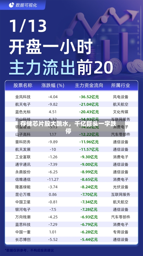 存储芯片股大跳水	，千亿巨头一字跌停-第2张图片