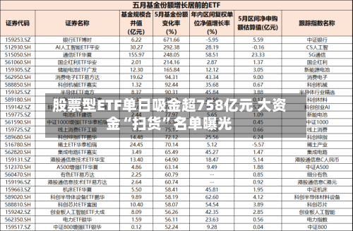 股票型ETF单日吸金超758亿元 大资金“扫货”名单曝光-第3张图片