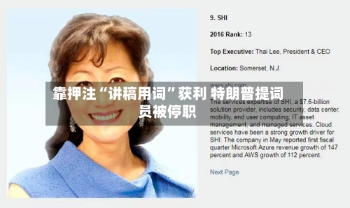 靠押注“讲稿用词”获利 特朗普提词员被停职-第3张图片