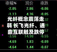 光纤概念震荡走弱 长飞光纤	、通鼎互联触及跌停-第2张图片