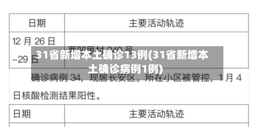 31省新增本土确诊13例(31省新增本土确诊病例1例)-第2张图片