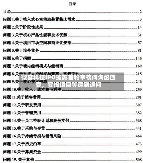 微容科技IPO披露首轮审核问询函回复，募投项目等遭到追问-第2张图片