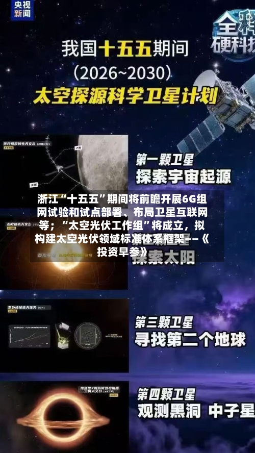 浙江“十五五”期间将前瞻开展6G组网试验和试点部署	、布局卫星互联网等；“太空光伏工作组	”将成立，拟构建太空光伏领域标准体系框架——《投资早参》-第2张图片