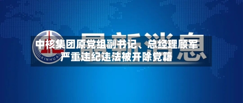中核集团原党组副书记、总经理顾军严重违纪违法被开除党籍-第2张图片