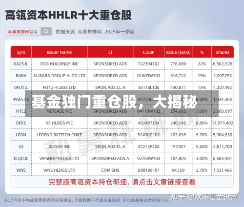基金独门重仓股	，大揭秘-第2张图片