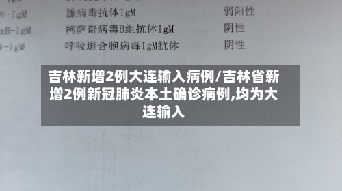 吉林新增2例大连输入病例/吉林省新增2例新冠肺炎本土确诊病例,均为大连输入