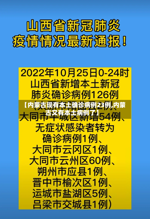 【内蒙古现有本土确诊病例23例,内蒙古又有本土病例了】-第2张图片