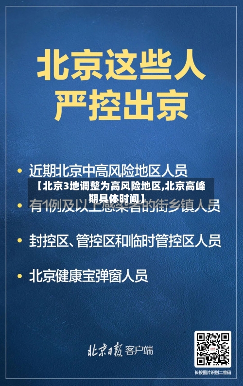 【北京3地调整为高风险地区,北京高峰期具体时间】-第2张图片