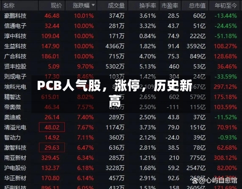 PCB人气股，涨停，历史新高-第2张图片