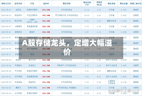 A股存储龙头	，定增大幅溢价-第3张图片