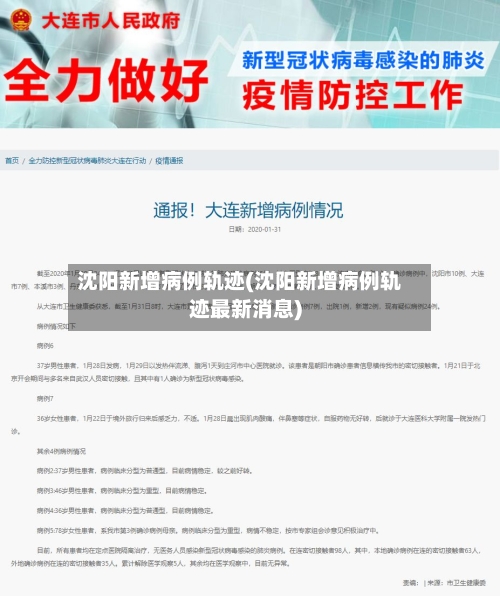 沈阳新增病例轨迹(沈阳新增病例轨迹最新消息)