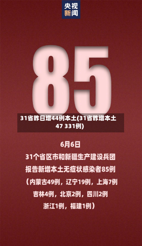 31省昨日增44例本土(31省昨增本土47 331例)-第3张图片