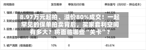 8.97万元起拍、溢价80%成交！一起罕见的保单拍卖背后，买家套利空间有多大？将面临哪些“关卡	”？-第3张图片