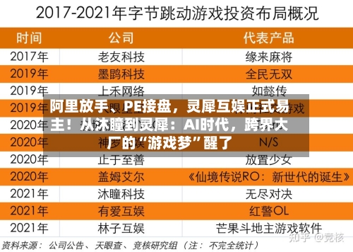 阿里放手	、PE接盘	，灵犀互娱正式易主！从沐瞳到灵犀：AI时代，跨界大厂的“游戏梦	”醒了-第2张图片