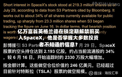 亿万富翁英格兰德在锁定期解禁前买入SpaceX，他是否掌握大多数投资者不知道的信息？-第2张图片