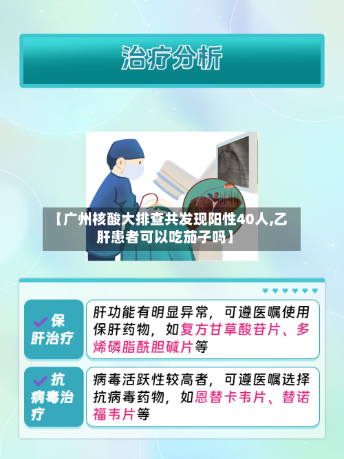 【广州核酸大排查共发现阳性40人,乙肝患者可以吃茄子吗】