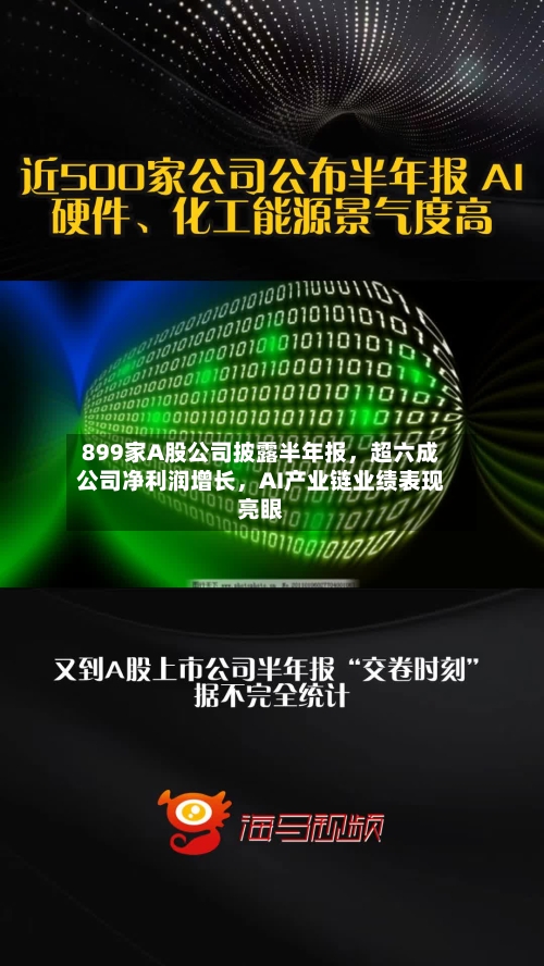 899家A股公司披露半年报，超六成公司净利润增长，AI产业链业绩表现亮眼