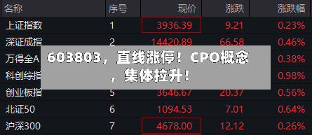 603803，直线涨停！CPO概念，集体拉升！-第3张图片