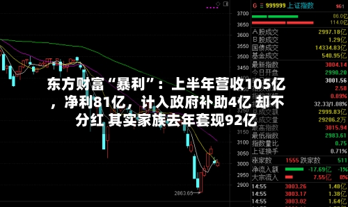 东方财富“暴利”：上半年营收105亿，净利81亿，计入政府补助4亿 却不分红 其实家族去年套现92亿-第3张图片