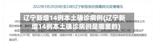 辽宁新增14例本土确诊病例(辽宁新增14例本土确诊病例是哪里的)-第2张图片