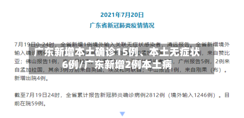 广东新增本土确诊15例	、本土无症状6例/广东新增2例本土病-第2张图片