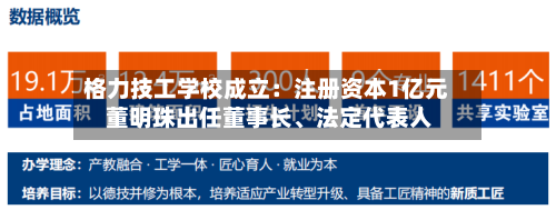 格力技工学校成立：注册资本1亿元 董明珠出任董事长、法定代表人-第2张图片