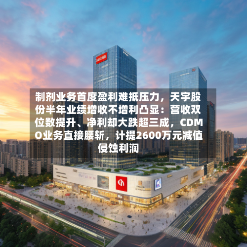 制剂业务首度盈利难抵压力，天宇股份半年业绩增收不增利凸显：营收双位数提升、净利却大跌超三成	，CDMO业务直接腰斩，计提2600万元减值侵蚀利润-第2张图片