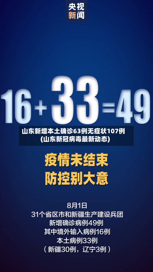 山东新增本土确诊63例无症状107例(山东新冠病毒最新动态)