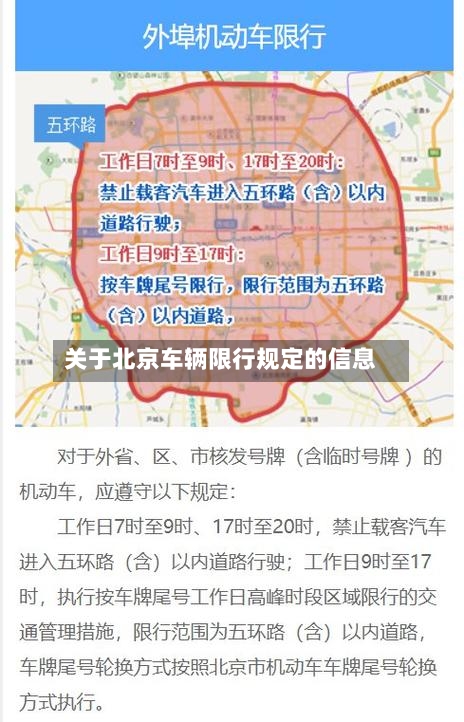关于北京车辆限行规定的信息