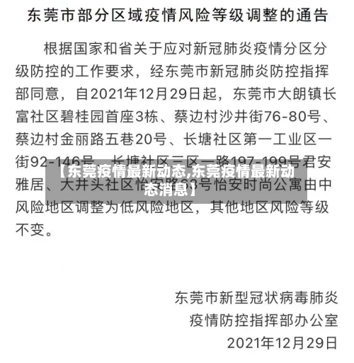 【东莞疫情最新动态,东莞疫情最新动态消息】