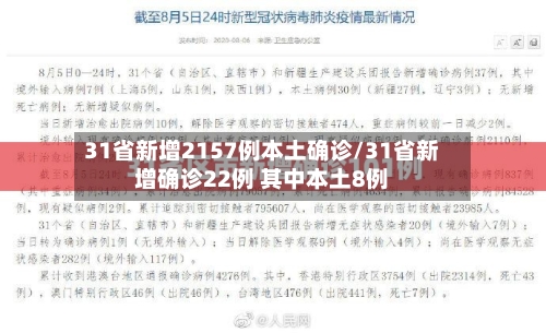 31省新增2157例本土确诊/31省新增确诊22例 其中本土8例-第2张图片