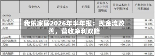 我乐家居2026年半年报：现金流改善，营收净利双降-第3张图片