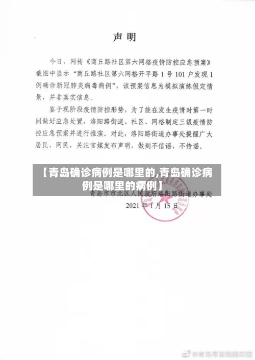 【青岛确诊病例是哪里的,青岛确诊病例是哪里的病例】