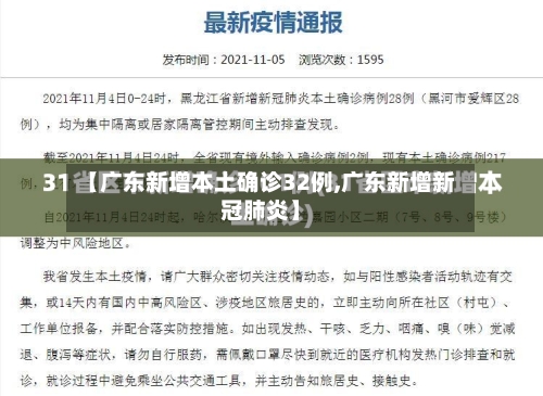 【广东新增本土确诊32例,广东新增新冠肺炎】-第2张图片