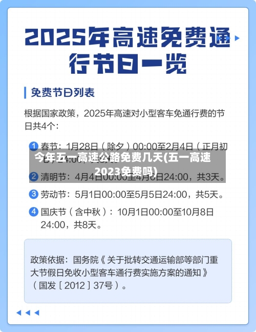 今年五一高速公路免费几天(五一高速2023免费吗)-第3张图片