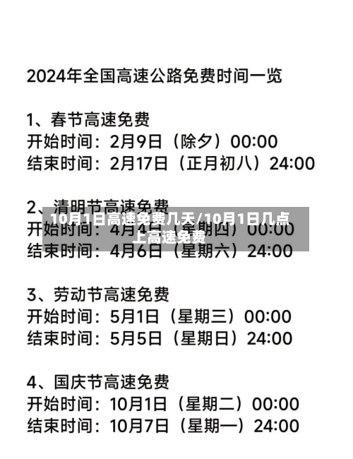 10月1日高速免费几天/10月1日几点上高速免费-第2张图片